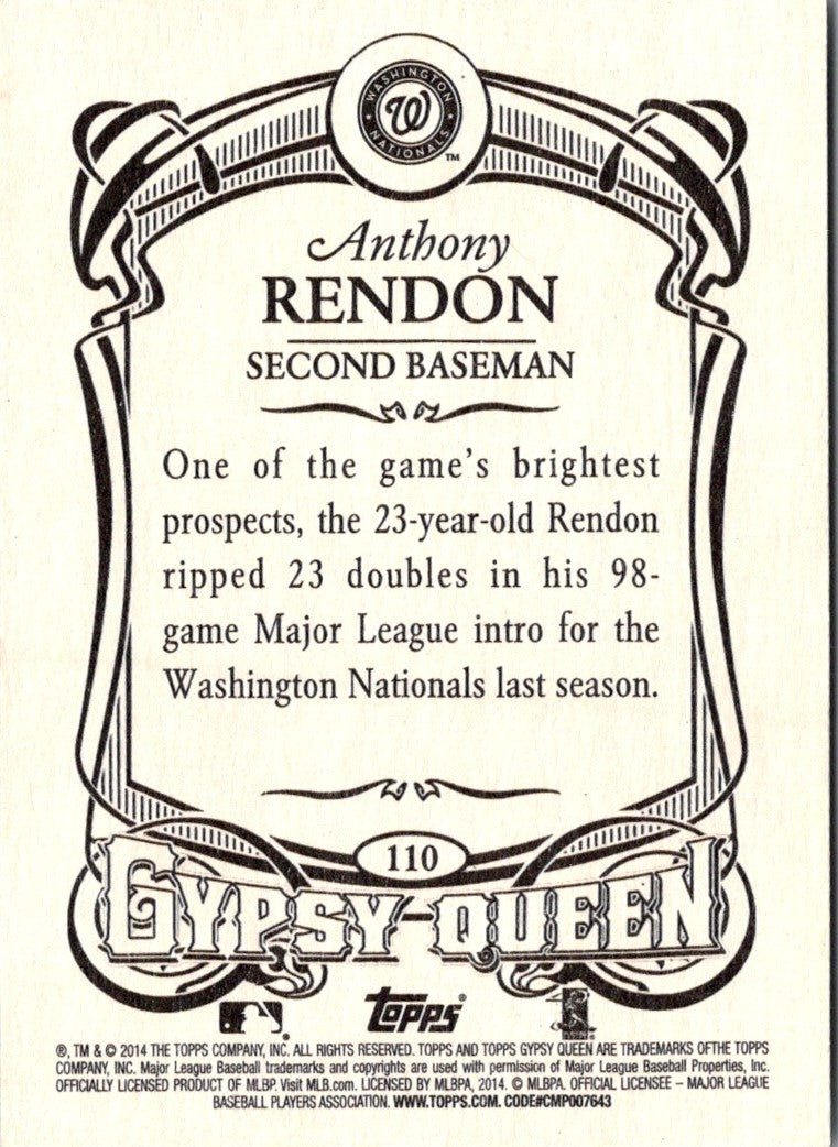 2014 Topps Gypsy Queen Anthony Rendon