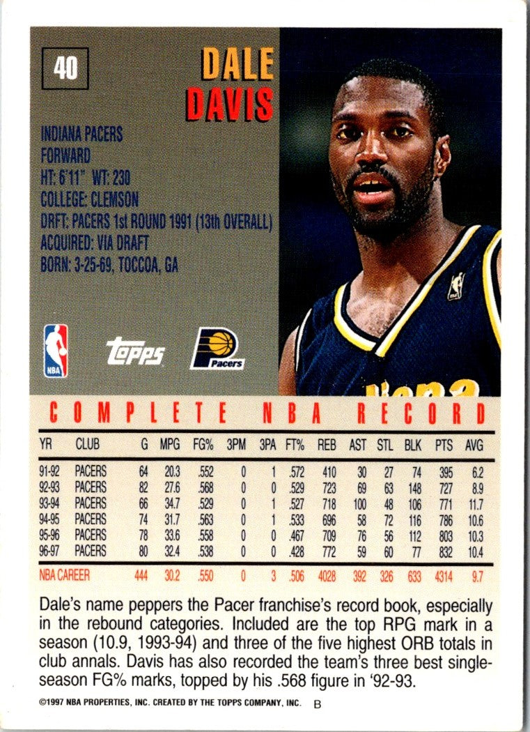 1997 Topps Dale Davis