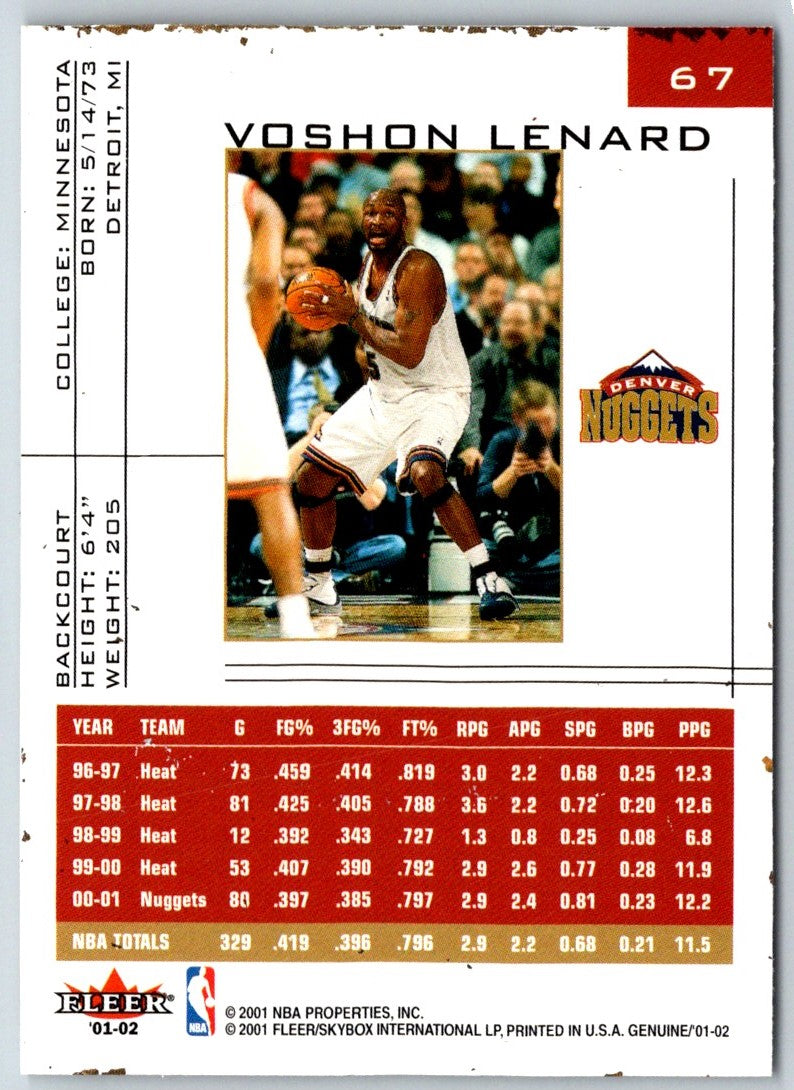 2001 Fleer Genuine Voshon Lenard