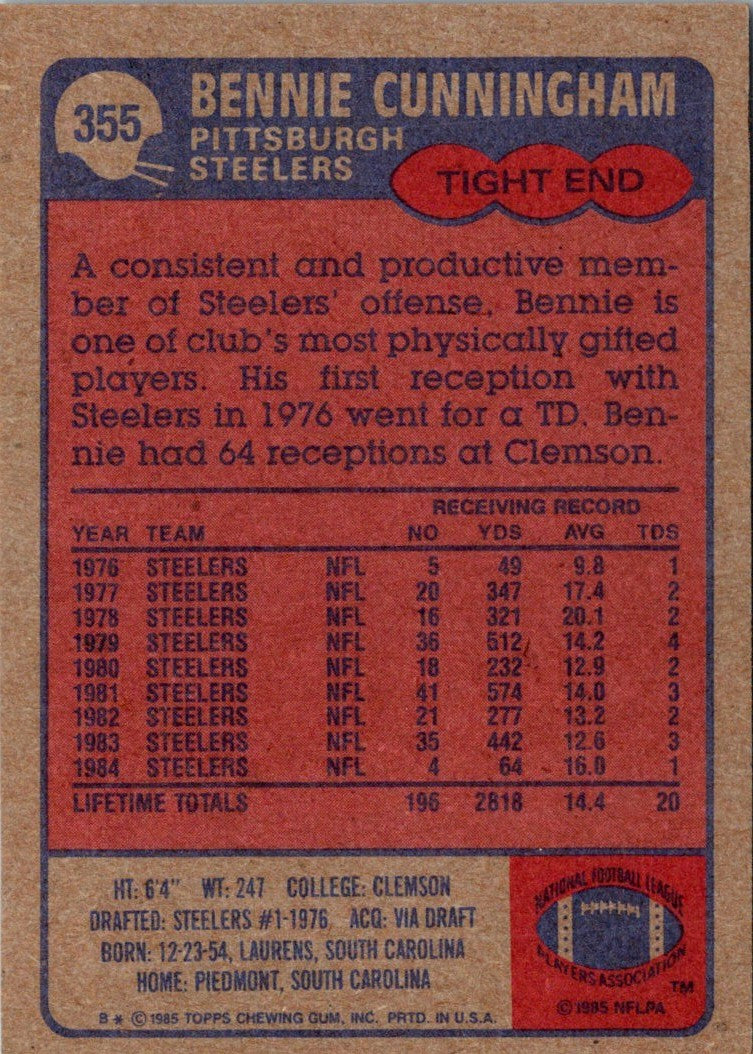 1985 Topps Bennie Cunningham