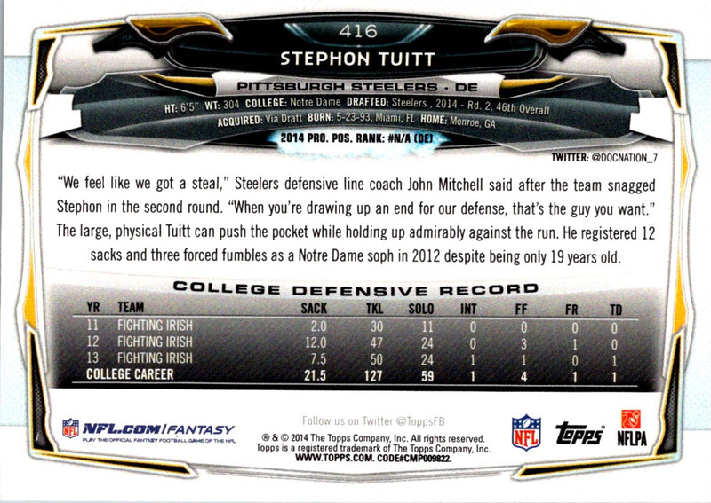 2014 Topps Stephon Tuitt