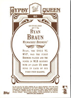 2012 Topps Gypsy Queen Framed Gold Ryan Braun #80