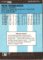 1986 Fleer Star Stickers Ron Romanick #100