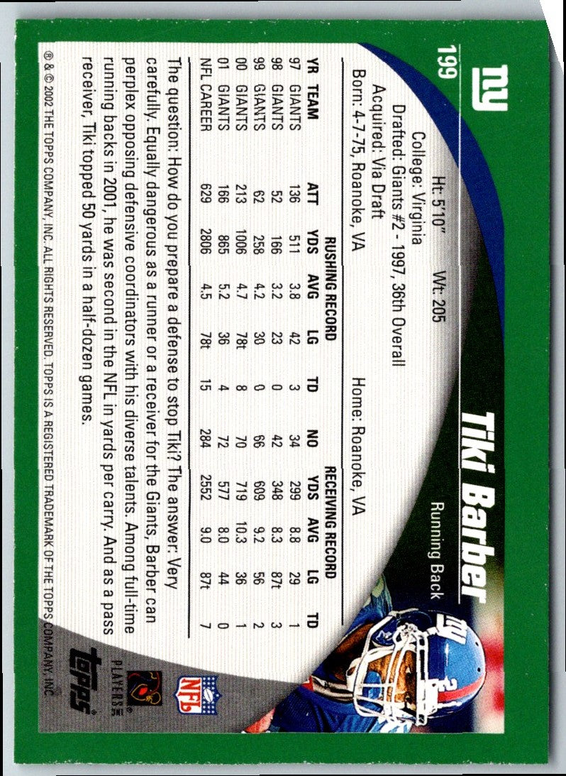 2002 Topps Tiki Barber