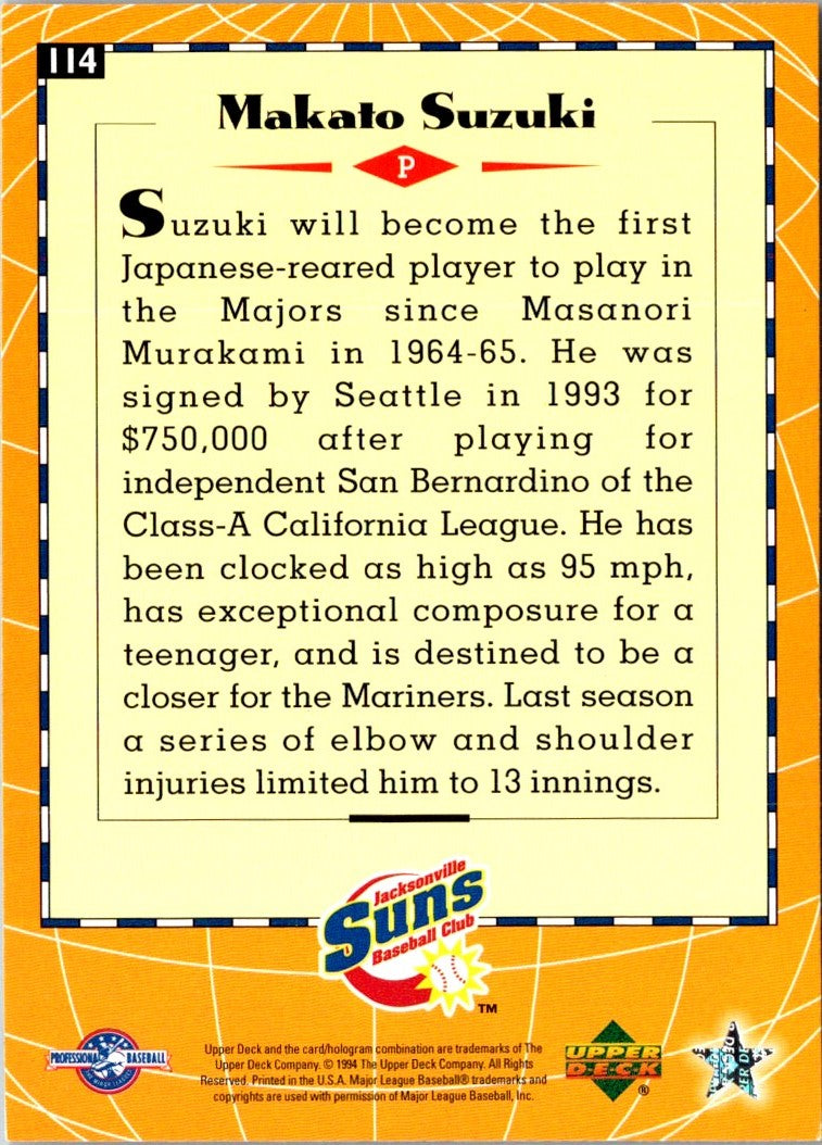 1995 Upper Deck Minors Makato Suzuki