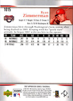 2007 Upper Deck Ryan Zimmerman #1015