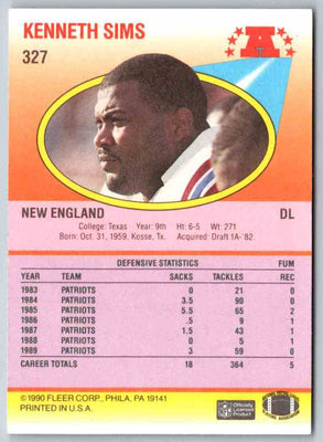1991 Fleer Ultra Kenneth Sims #327