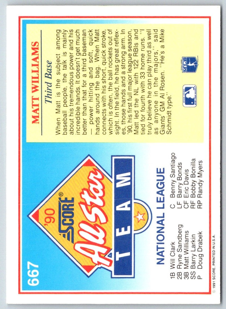 1991 Score Matt Williams