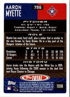 2002 Topps Total Aaron Myette #796