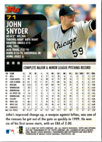 2000 Topps Opening Day John Snyder #71 Rookie
