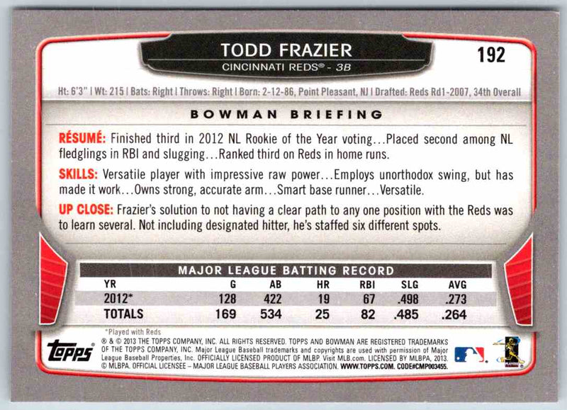 2013 Bowman Todd Frazier