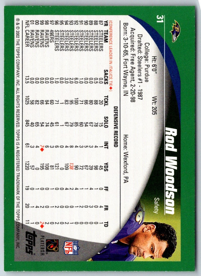 2002 Topps Rod Woodson