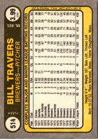 1981 Fleer Billy Travers #514B