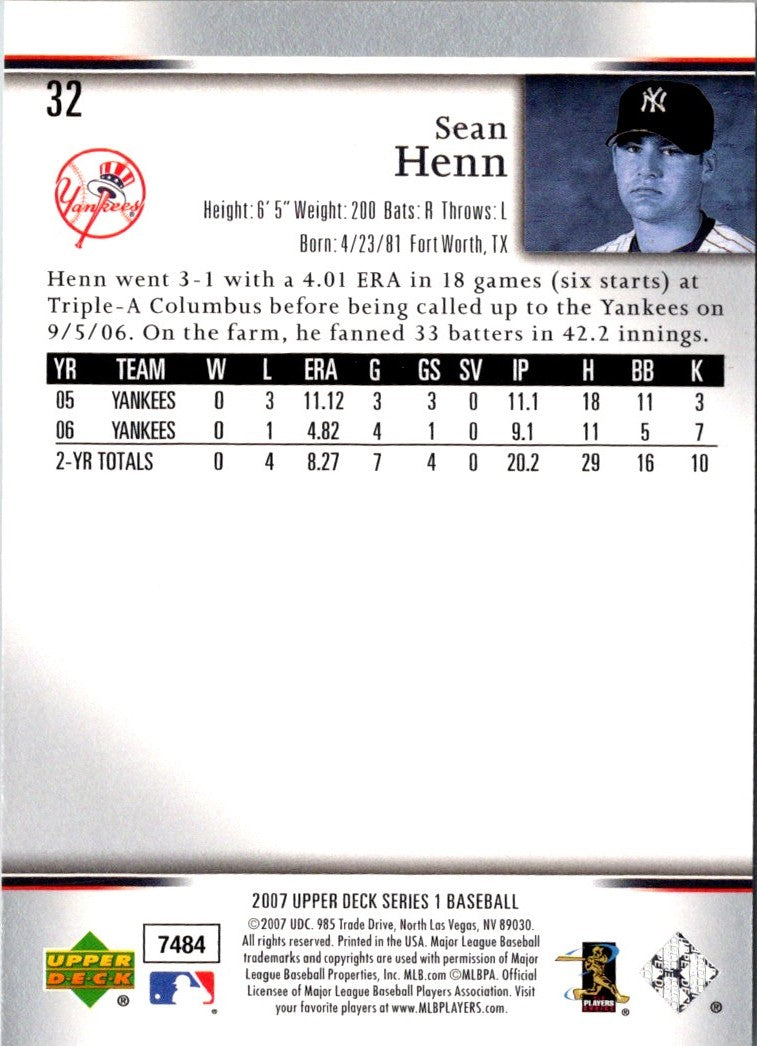 2007 Upper Deck Sean Henn