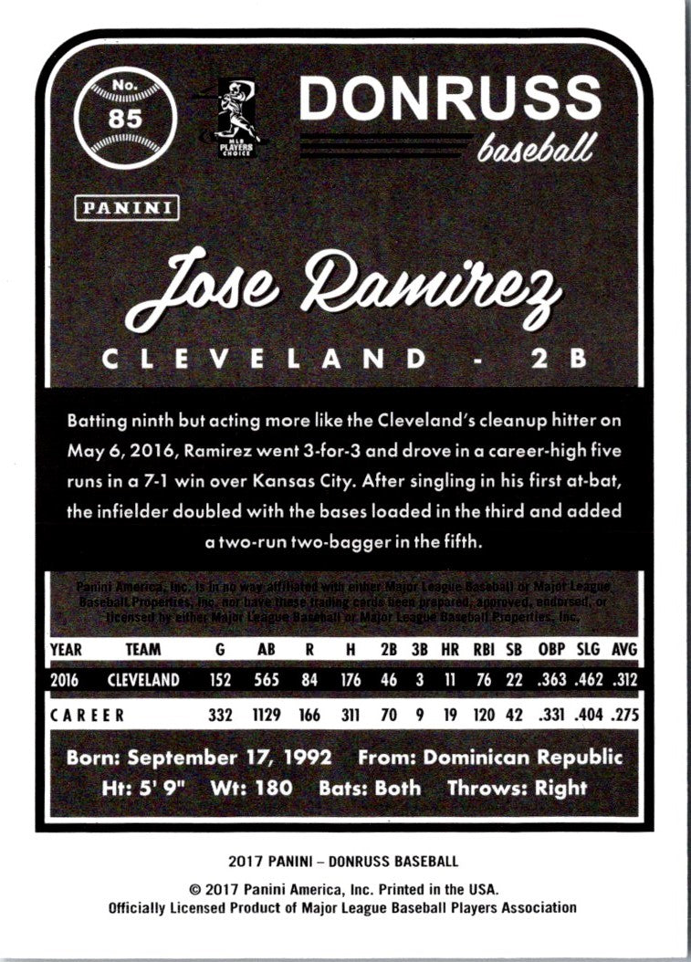 2017 Donruss Jose Ramirez