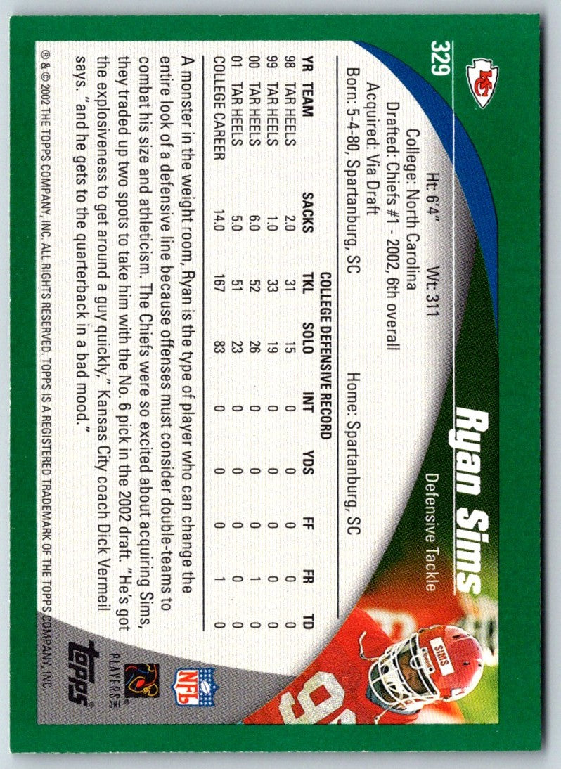 2002 Topps Ryan Sims