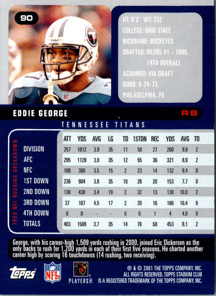 2001 Stadium Club Eddie George