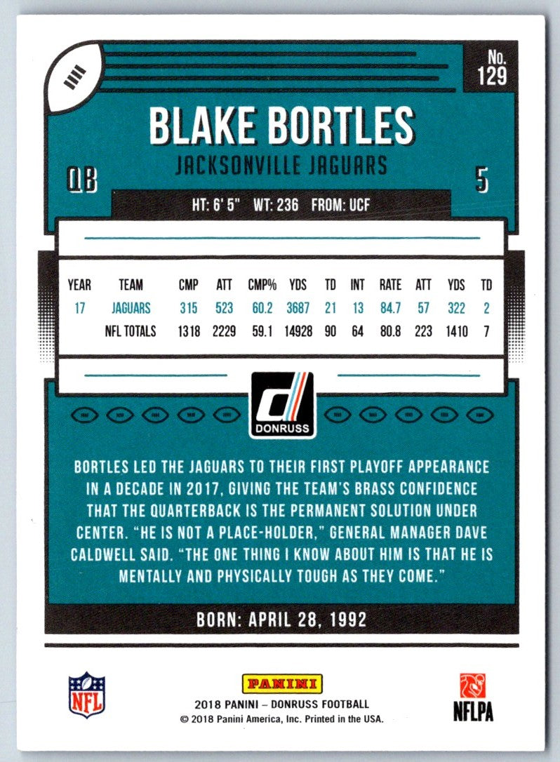 2018 Donruss Press Proof Blue Blake Bortles