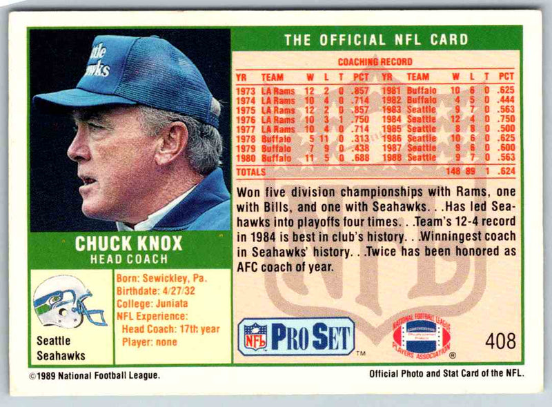 1989 NFL Proset Chuck Knox