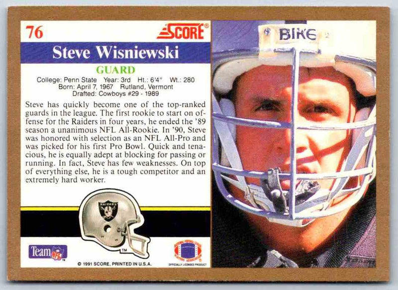 1991 Score Steve Wisniewski