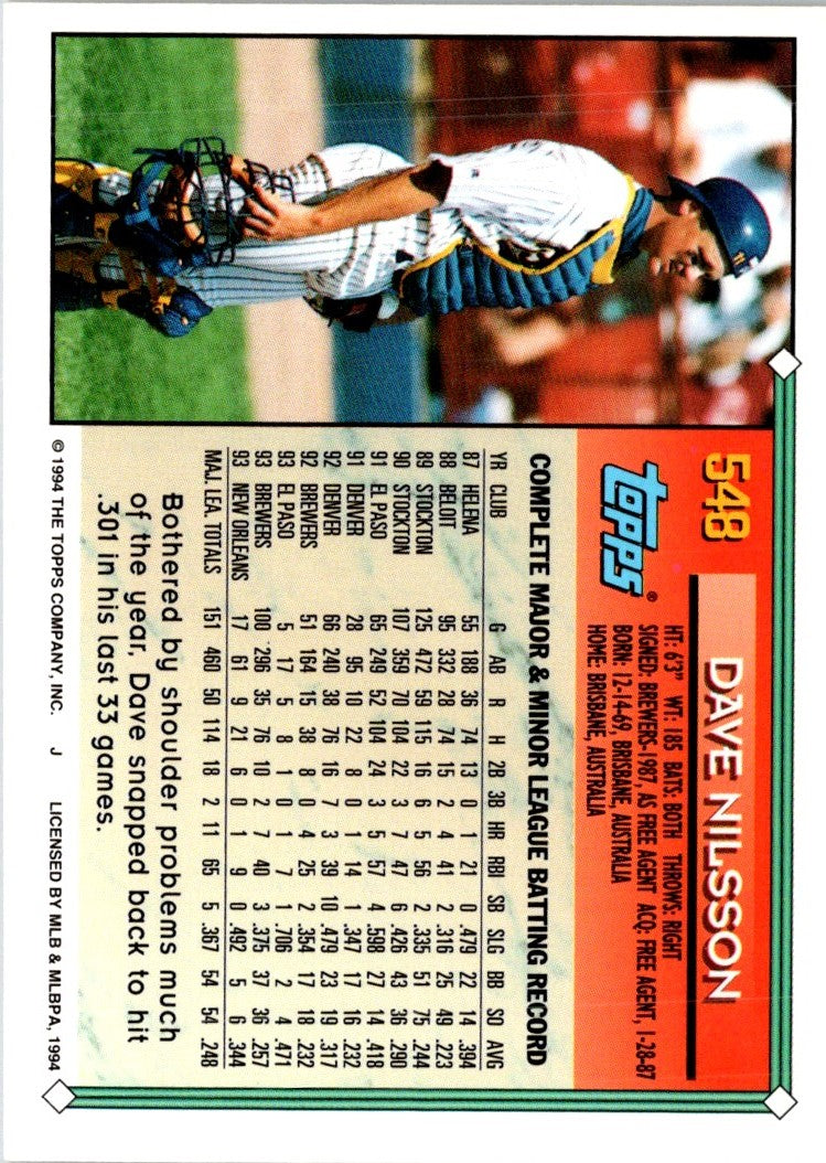 1994 Topps Dave Nilsson