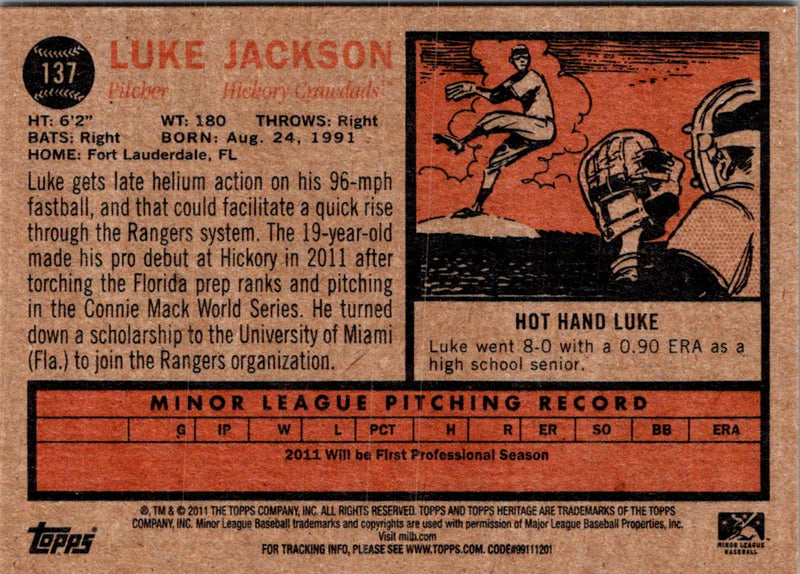 2011 Topps Heritage Minor League Luke Jackson