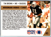 1991 Pro Set Tim Brown #40