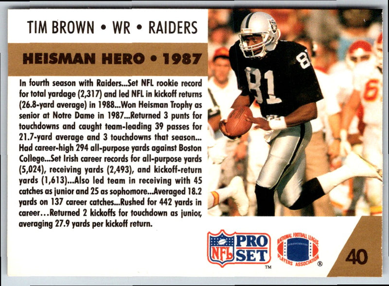 1991 Pro Set Tim Brown