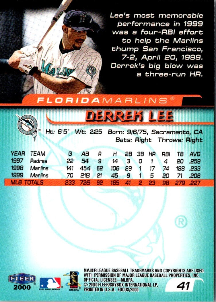 2000 Fleer Focus Derrek Lee