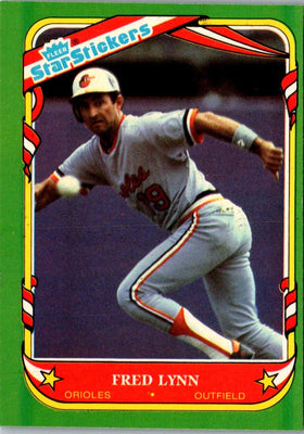 1987 Fleer Star Stickers Fred Lynn #72