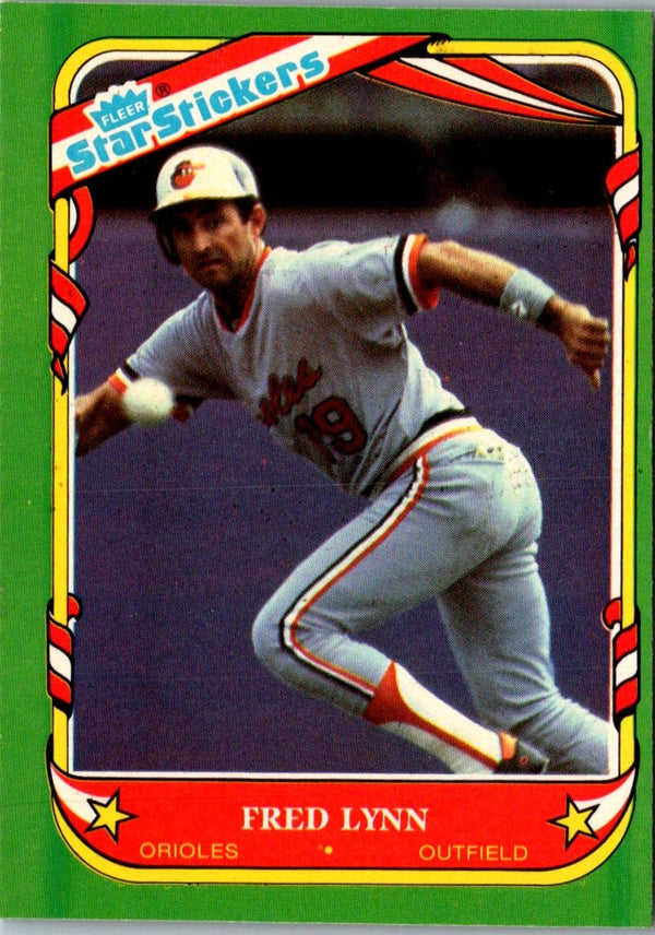 1987 Fleer Star Stickers Fred Lynn #72