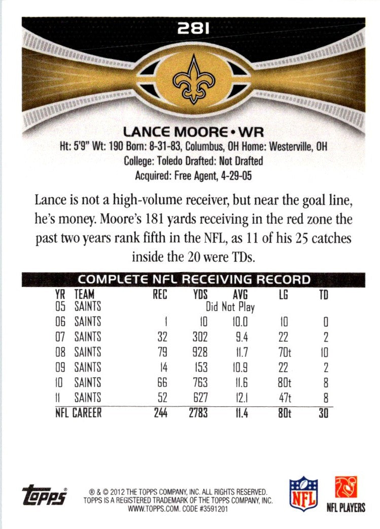 2012 Topps Lance Moore
