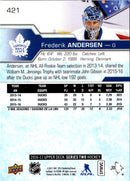 2017 Upper Deck Frederik Andersen