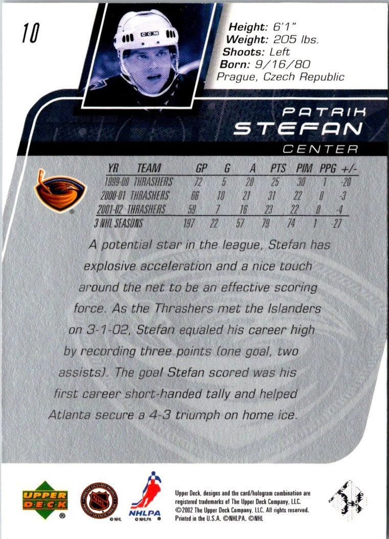 2002 Upper Deck Patrik Stefan