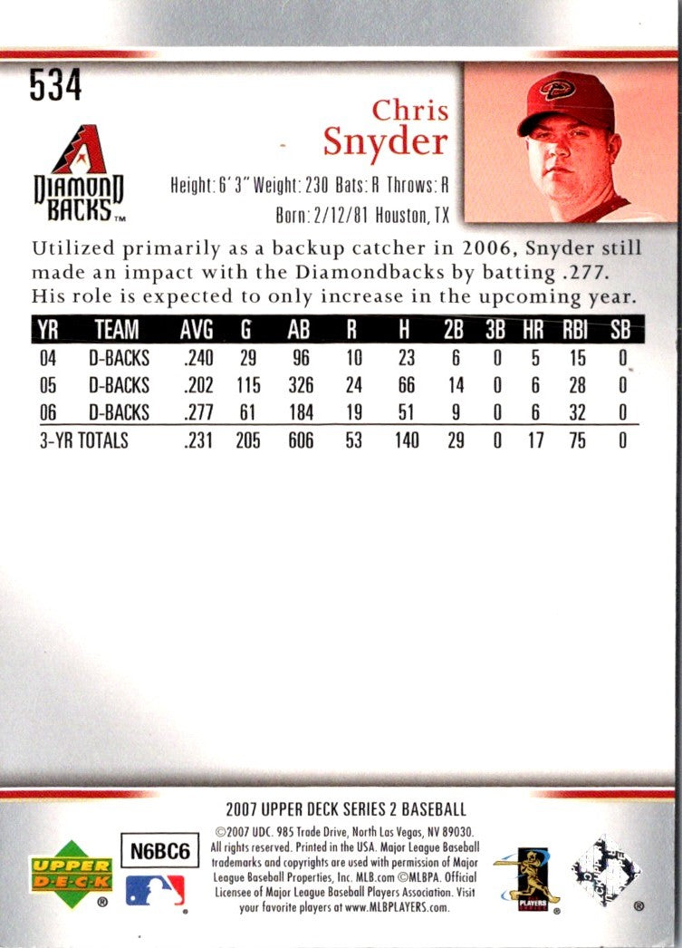 2007 Upper Deck Chris Snyder