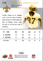2008 Upper Deck First Edition Adrian Arrington #190 Rookie