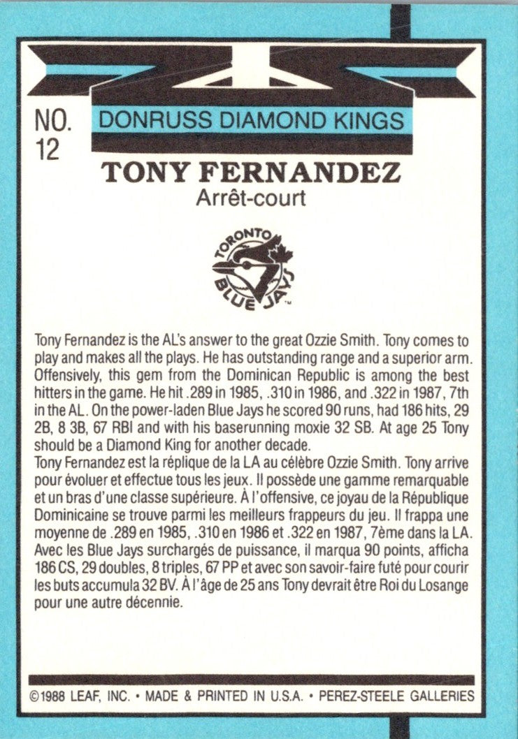 1988 Leaf Tony Fernandez