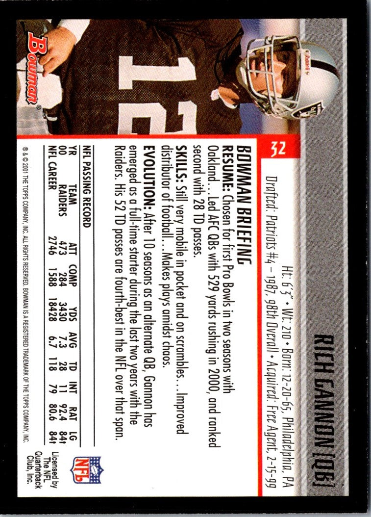 2001 Bowman Rich Gannon