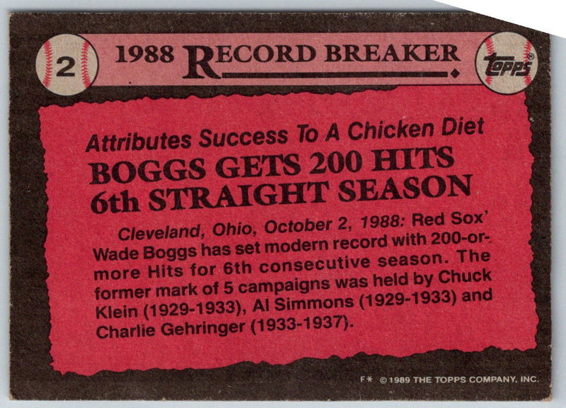 1989 Topps Wade Boggs