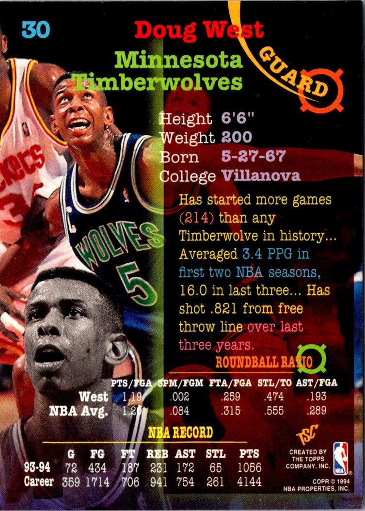 1994 Stadium Club Super Teams NBA Finals Doug West