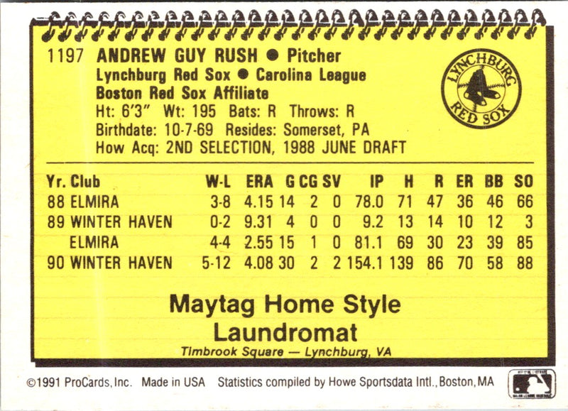 1991 ProCards Andy Rush