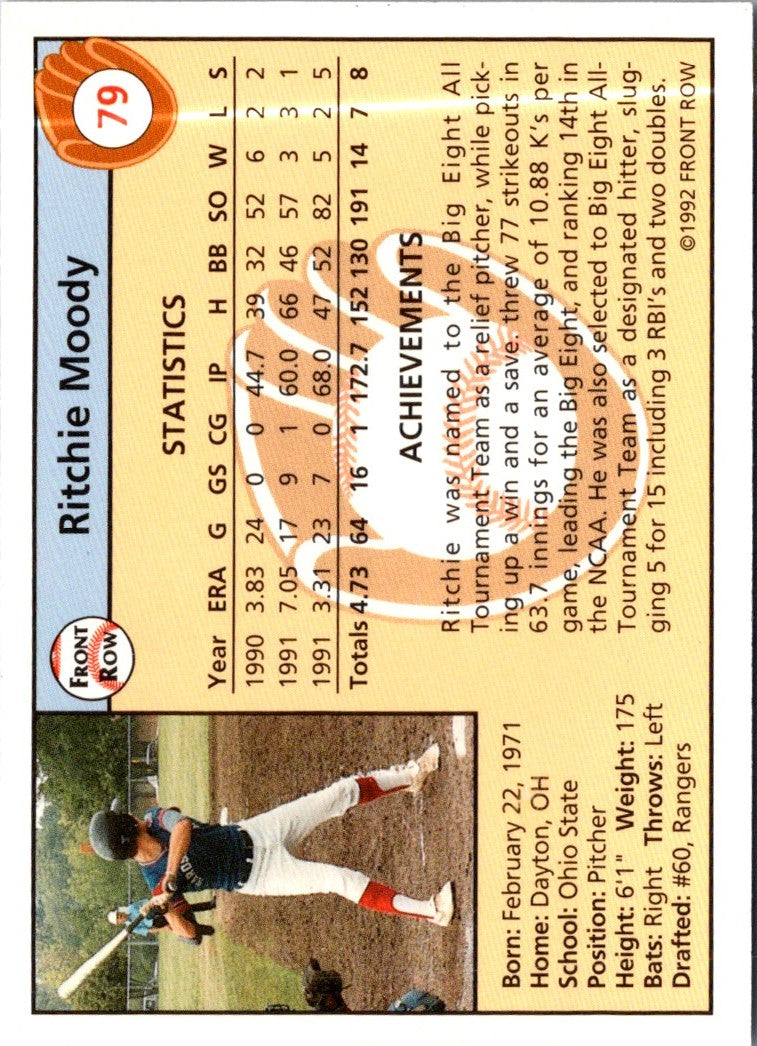 1992 Front Row Draft Picks Ritchie Moody