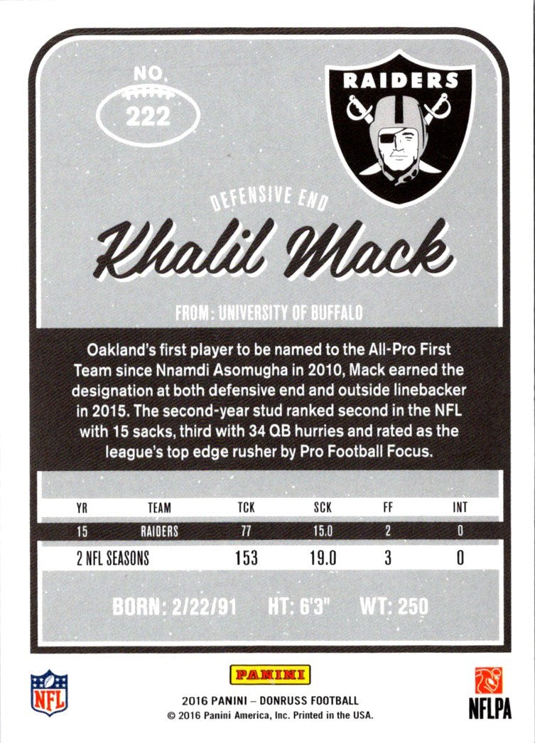 2016 Donruss Khalil Mack