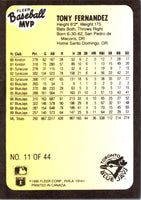 1990 Fleer Baseball MVP's Tony Fernandez #11