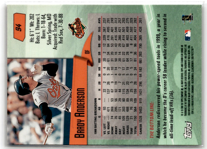 2000 Stadium Club Chrome Brady Anderson