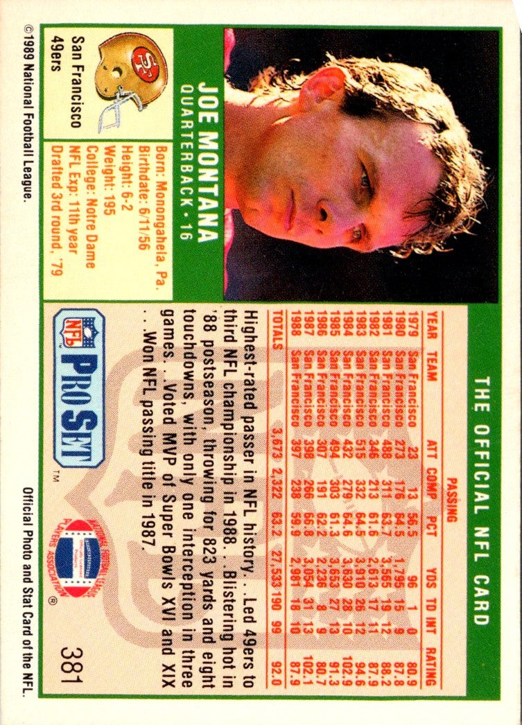 1989 Pro Set Joe Montana