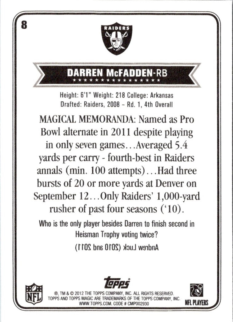 2012 Topps Magic Darren McFadden