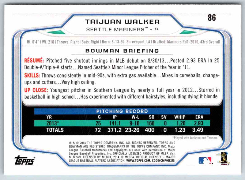 2014 Bowman Taijuan Walker