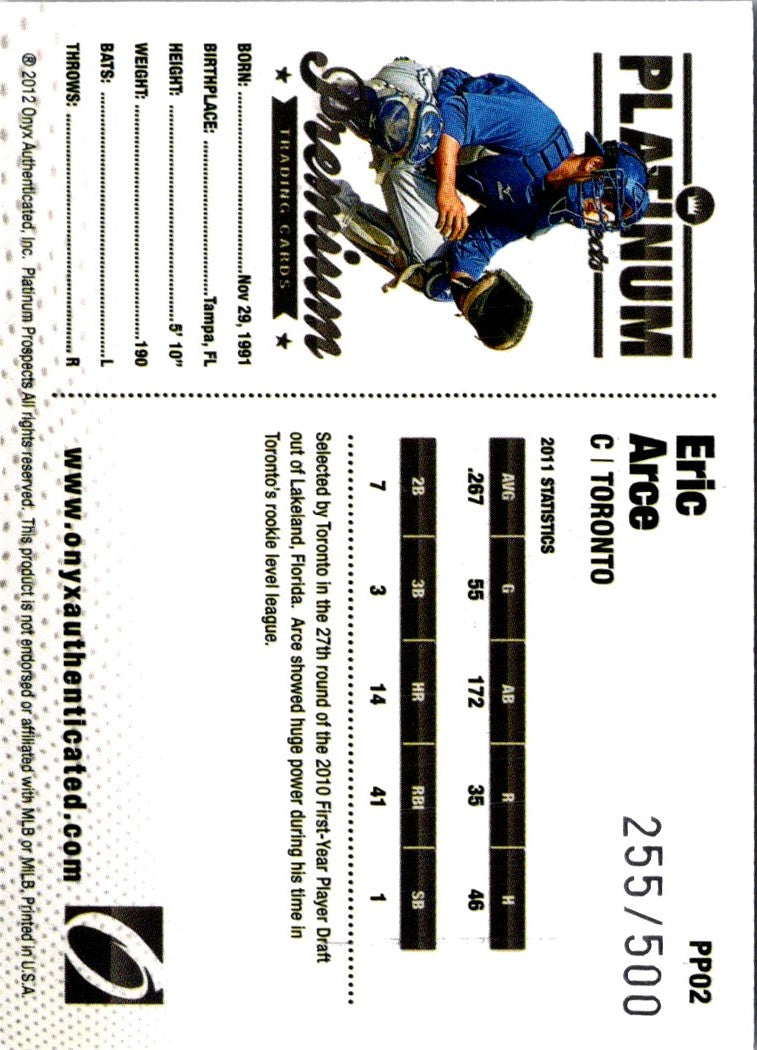 2012 Onyx Platinum Prospects Eric Arce