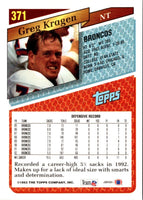 1993 Topps Greg Kragen #371